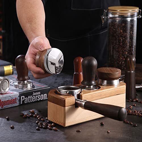 53mm Coffee Distributor, Espresso Distribution Tool, Adjustable Depth Espresso Tamper Leveler with Walnut Wood Handle Fits for 54mm Breville Barista Portafilter - Image 3