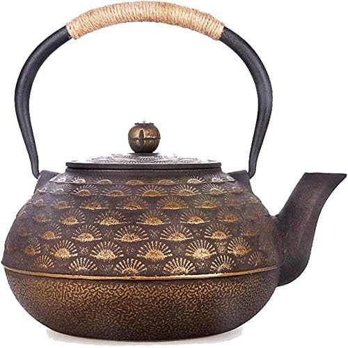 1.8L Japanese Cast Iron Teapot with Stainless Steel Infuser/Filter for Loose Tea Universal for Stove Handle Anti-scalding, Healthy Tetsubin Tea Kettle As Gift by MGEMJMJ