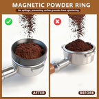 8 PCS Espresso Accessories Kit, 51mm Spring Loaded Espresso Tamper Kit with Wood Espresso Tamping Station, WDT, Stainless Steel Distributor, Dosing Funnel, 2 Puck Screen, Brush (51mm) - Image 6