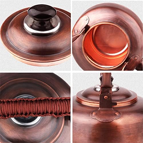 Whistling Kettle Teapot,Premium Copper Tea Kettle for Stove Top,Rustic Tea Pot with Ergonomic Handle,Work for All Stovetops - Image 5
