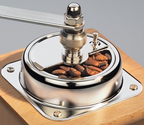 Zassenhaus Brasilia Coffee Mill, Beechwood Manual Coffee Bean Grinder, Traditional Hand Crank Coffee Mill,Natural/Chrome - Image 4