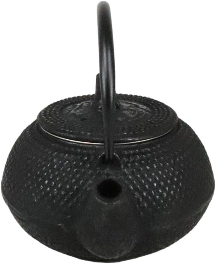 Ebros Gift Small Traditional Japanese Tetsubin Black Cast Iron Teapot Imperial Hobnail Design Tea Pot 9 fl oz Capacity Personal Size Asian Fusion And Housewarming Accent Decorative Teapots - Image 4
