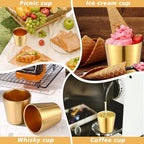 Amyhill 12 Pack Stainless Steel Cups Double Wall Insulated, Gold, 5.9 oz - Image 6