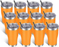 VEGOND 20oz Tumbler Stainless Steel Tumbler Cup with Lid And Straw Vacuum Insulated Double Wall Travel Coffee Mug(Orange 12 Pack) by VEGOND