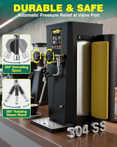 WantJoin 2000W Commercial Milk Frother & Beverage Warmer - Professional Milk Steamer Machine with LED Display Panel for Latte, Cappuccino, Coffee, Hot Chocolate and Milk Tea, Perfect for Cafes & Home - Image 5