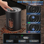 Veken Electric Vacuum Coffee Canister with Window, Auto-Seal Container,14OZ - Image 3