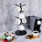 MyLifeUNIT Mug Holder Tree, 360° Rotated Coffee Cup Holder with 6 Hooks, 2 Pack Coffee Mug Holder for Counter (Black) Bundle - Image 2