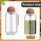 Suclain 6 Pcs Glass Jars with Cork Ball Lid Kitchen Canister, 25 oz - Image 3