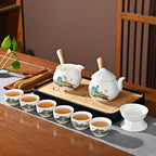 Chinese Tea Set Traditional, Chinese Gongfu Tea Set with 6 Cups, Sidehandle Kung Fu Tea Set for Adults (QLJS Sidehandle6) - Image 5