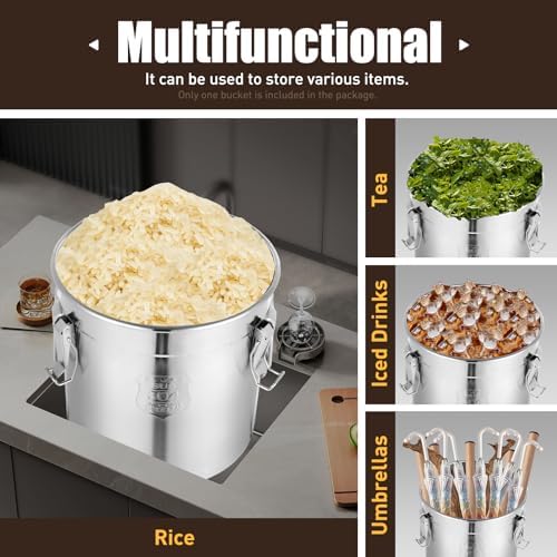 Stainless Steel Airtight Canister, 8.71Gal Food Storage Container with Lid - Image 7