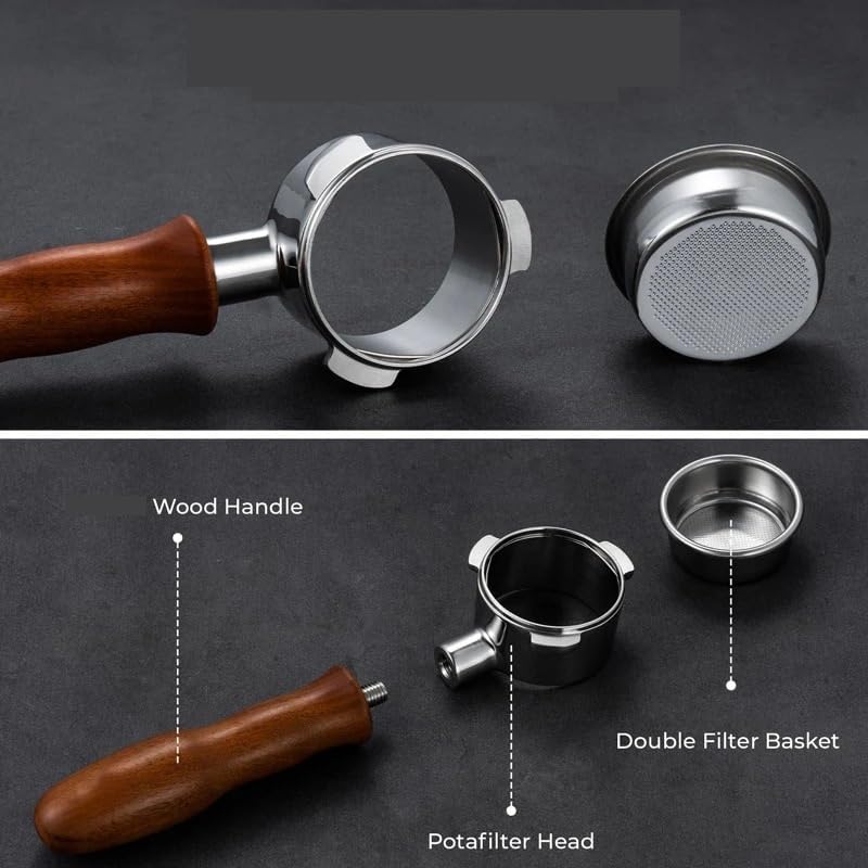 58mm 3 Ears Bottomless Portafilter Replacement，Compatible For Sunbeam，EM4300 EM5300 EMM5400BK Espresso Machine Accessory(Redwood-C) - Image 3