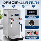 2500W Commercial Milk Frother and Steamer, 2.1Gal Stainless Steel Milk Foam Machine with Steam Wand for Latte, Cappuccino, Coffee Shop, Silver - Image 5