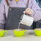Milk Frothing Pitcher, 700ml Stainless Steel Milk Frother Cup Steaming Pitcher, Metal Steamer Cup Milk Jug Dispenser Espresso Accessories (Beige) - Image 6