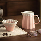Pink Ceramic Pour over Coffee Maker Set, 14.5 OZ Porcelain Coffee Dripper Brewer Heat Resistant Coffee Pot Decanter ACM008P - Image 6