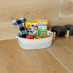 NaturalCozy 5-Piece Rectangle Storage Basket Set- Natural Cotton Rope Woven Baskets for Organizing! Small Basket for Montessori, Baby Nursery, Dog Toy Baskets, Cat Toy Box, Bathroom Organization Bin - Image 6