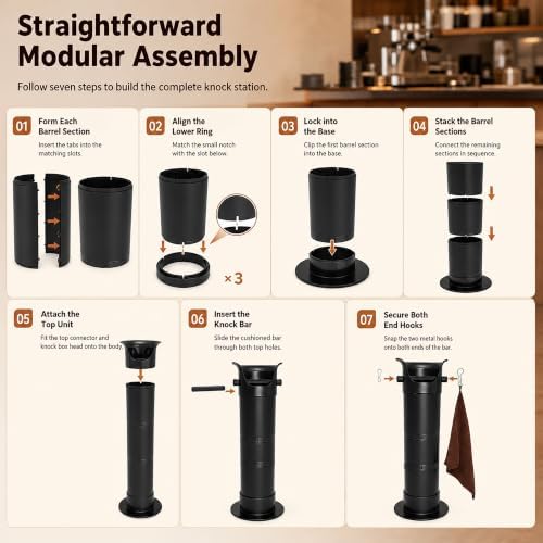 Large Espresso Knock Box for Coffee Grounds with 25 Garbage Bags and Towel - Image 7
