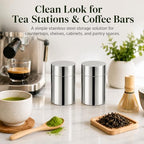 Xuronex 2 Pack Matcha Powder Storage Canisters, 304 Stainless Steel Tea Tins with Double Lids, Small Tea Canister for Loose Leaf Tea, Coffee Grounds, Cocoa, Sugar, Spices, Kitchen Pantry Storage - Image 7
