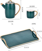 Water Pitcher Afternoon Tea Set Simple Home Hotel Cold Kettle Ceramic Coffee Cup and Saucer Set Water Jug - Image 2