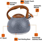 3.2Qt Stainless Steel Whistling Tea Kettle Stovetop, Sky Grey - Image 4