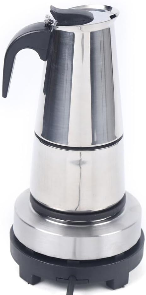 Stovetop Espresso Coffee Maker 6 Cups 300ml Italian Coffee Maker Stainless Steel Moka Coffee Pot 7.68 * 4.92 * 3.74inch with Electric Stove - Image 2