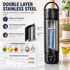 Portable Electric Kettle, Thskeatt Vacuum Stainless Steel Double Wall Travel Electric Kettle, Fast Boil, Auto Shut-Off, Keep Warm, for Travel Camping Office Coffee Tea - Image 2