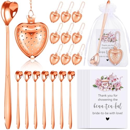 Qinyoung 25 Sets Bridal Shower Tea Party Favors for Guests, Rose Gold by Qinyoung