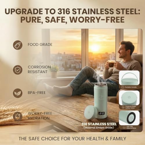 Portable Electric Kettle For Travel, 120V, 450ml, 4 Temperature Control - Image 6