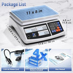 Industrial Counting Scale 66lb/30kg x 0.5g Digital Inventory Scale for Small Parts Coins Jewelry, lb/g/kg/oz Electronic Bench Scale Precision Gram Scale with LCD Backlight Display Batteries AC Adapter - Image 4