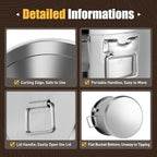 33L/ 8.7Gal Stainless Steel Food Storage Container with Lid and Handles - Image 6