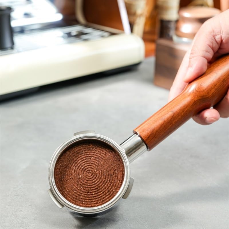 58mm 3 Ear Bottomless Portafilter With 2 Cups Basket，Compatible For HiBREW，h7/h7a/h10a Coffee Machine Accessory(Colorwood-S) - Image 6