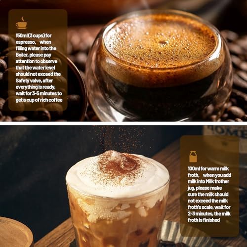 Electric Espresso Machine with Milk Frother 2 in 1 Efficient - Image 5