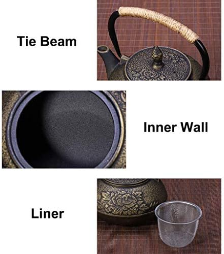 Japanese Tetsubin Tea Kettle Cast Iron Teapot with Stainless Steel Infuser - Image 3