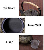 Japanese Tetsubin Tea Kettle Cast Iron Teapot with Stainless Steel Infuser - Image 3