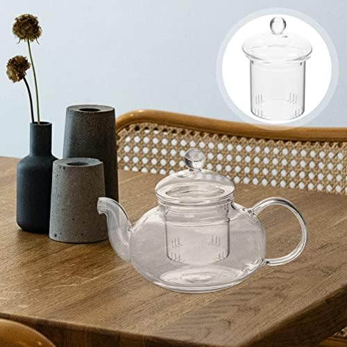 Hemoton Glass Tea Infuser with Fine Mesh Filter and Lid Transparent Loose Leaf Tea Strainer Steeper for Home and Office Brewing 3.93X5.90X2.95 Inch Set of 2 - Image 6