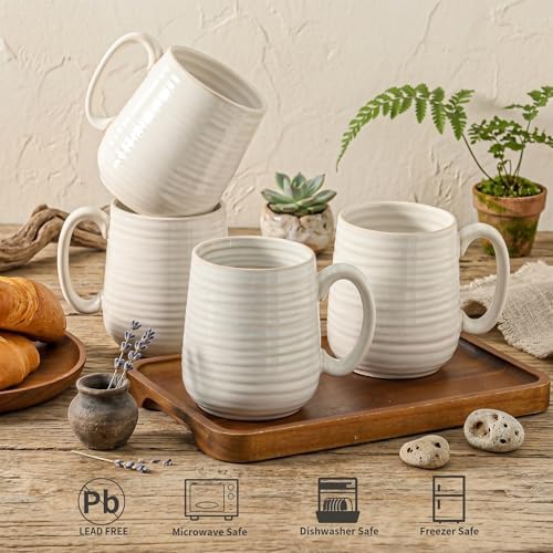 Coffee Mugs, 15 Ounce Coffee Cups Set of 6, Ceramic Mugs with Handle - Image 4