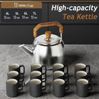316 Stainless Steel Whistling Water Kettle for Stove Top, Large Capacity Tea Kettle with Handle, Hot Water Fast to Boil Tea Pot, Classic Kitchen Stovetop Kettle(7L/7.4 Quarts, Matte) - Image 7