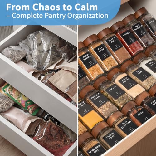 Yangbaga Glass Spice Jars with Labels, 24pcs 4oz Seasoning Organizer Jars - Image 6