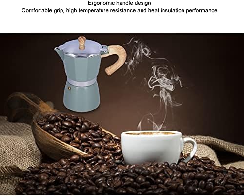 Classic Gas Stove Coffee Pot, 300ML Moka Maker Coffee Kettle with Ergonomic Handle Fast Brewing Excellent Aluminum Alloy Camping Pot for Greca Coffee Maker, Cafeteras (lake turquoise) - Image 3