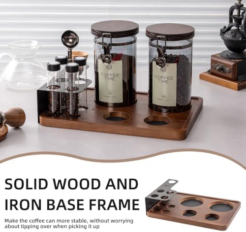 Light Blocking Glass Coffee Canister Set with Degassing Valve & Measuring Scoop for Coffee & Dry Food Storage - Image 6