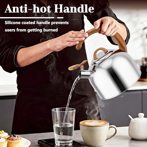 Harriet Whistling Tea Kettle, 3.1QT Food-Grade Steel Stovetop Teapot - Image 6