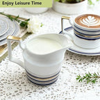 Vintage Tea Sets for Adults, Porcelain Complete Tea Sets - Golden&Blue Trim British Coffee Cups& Saucer Service for 4 with Teapot,Sugar Bowl,Creamer Pitcher for Gifts Kitchen&Party - Image 6