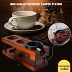 Upgraded Wooden Espresso Tamp Station or 51-58mm Espresso Accessories, Durable Multi Function Tamping Station, Store Your Tamper, Distributor, Portafilter, Coffee Grounds (Premium Tamp Station) - Image 3
