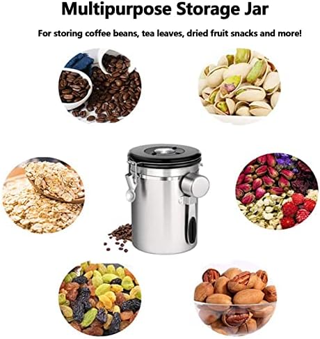 Coffee Canister Stainless Steel Airtight Storage Container with Scoop Date Tracker Release Valve Coffee Jar Food Storage Canister for Coffee Beans Sugar Tea Candy,Green,2L - Image 7