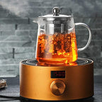 1300ml Large Capacity Glass Teapot, Thickened Clear Tea Kettle with Removable Stainless Steel Infuser for Loose Leaf Blooming Tea - Image 2