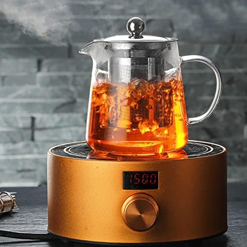 1300ml Large Capacity Glass Teapot, Thickened Clear Tea Kettle with Removable Stainless Steel Infuser for Loose Leaf Blooming Tea - Image 2