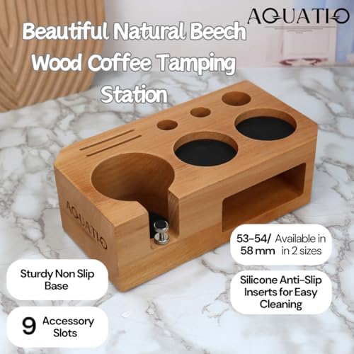 Espresso Tamping Station - Wooden Coffee Tamper Station For Storage 58 mm Portafilter Tamper Distributor - Espresso Organizer - Knock Box Accessories - Image 2