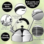 Tea kettle, Whistling Tea Kettle Stovetop 2.6L Stainless Steel Capsule Bottom Design - Image 4