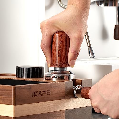 IKAPE 51mm Espresso Coffee Tamper, Spring-loaded Calibrated Tamper with Premium Stainless Steel, Walnut Wooden-Handle Tamper Compatible with All 51mm Espresso Machine Bottomless Portafilter - Image 5