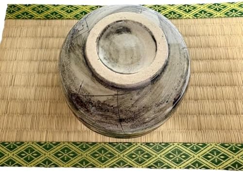 Hand-made Japanese Mino Ware Ceramic Matcha bowl Engraved with Lines Pattern 4.45 Inches Diameter Tea Cup for Tea Ceremony from Japan (Amber) - Image 5
