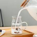 Water Pitcher Lovely Cow Glass Set One Pot Four Cups Five Piece Set Milk Cup Household Cold Water Kettle Ins Wind Cartoon Coffee Mugs Water Jug - Image 4